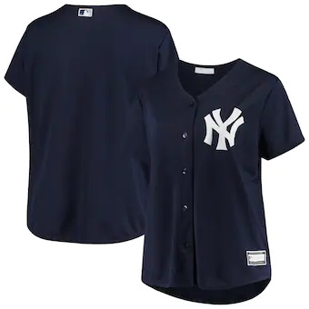 womens navy new york yankees plus size alternate replica te